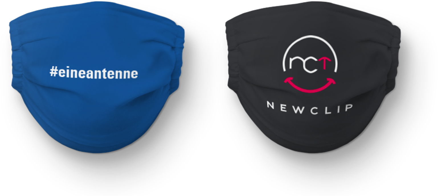 Beispiele Masken mit Branding