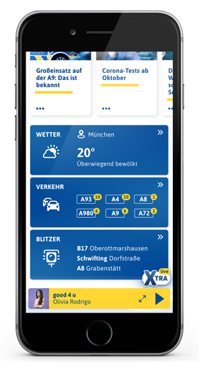 Antenne Bayern Website mobile Gadgets Wetter und Verkehr