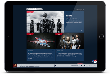 Rock Antenne Website Tablet-Ansicht Newsbereich